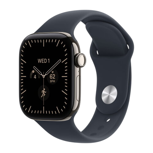 Apple Watch Series 12, 42 mm, Natural Titanium GPS+Cellular Navy Blue Sport Band M/L